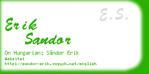 erik sandor business card