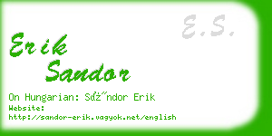 erik sandor business card